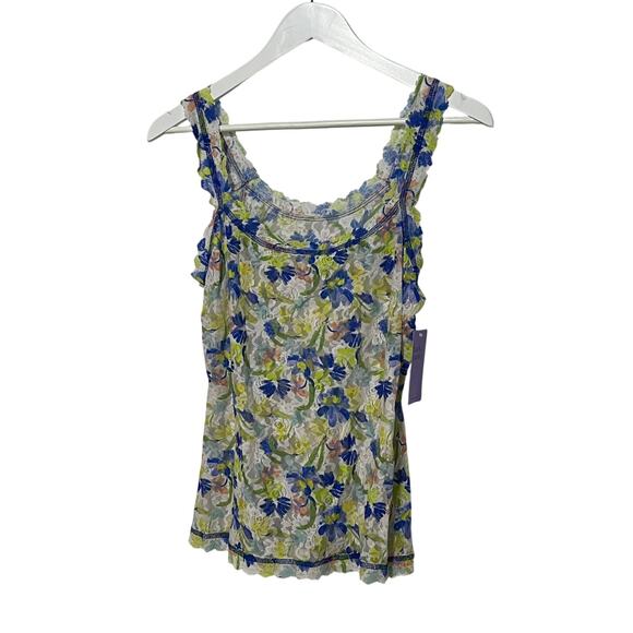 HANKY PANKY SIZE LARGE LACE BRUSH STROKES PRINTED CLASSIC CAMI MULTICOLOR NEW - Picture 3 of 12
